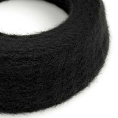 Câble décoratif textile tressé à mètres homologué plume noire