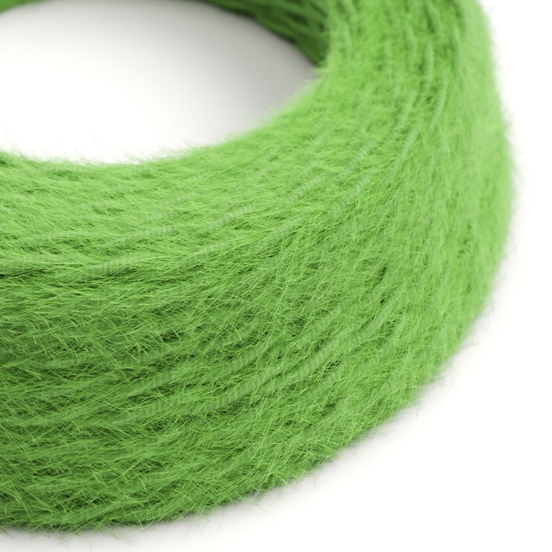 Câble décoratif textile tressé à mètres homologué plume vert