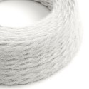 Câble décoratif textile tressé à mètres homologué plume blanche