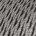 Câble textile torsadé 2x0.75mm² couleur gris lin