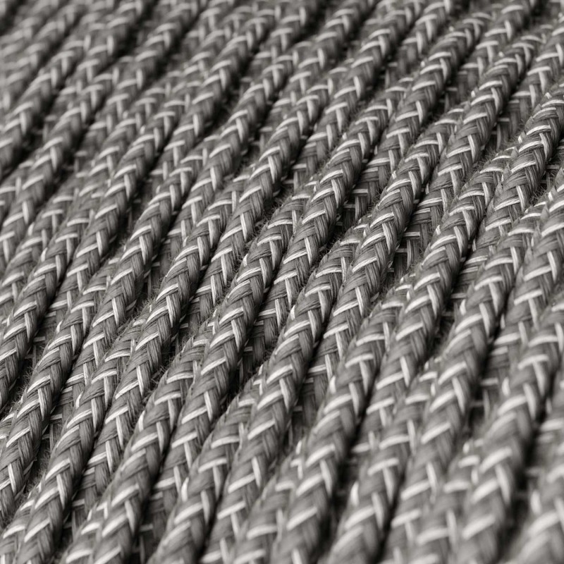 Câble décoratif textile tressé à mètres homologué gris lin