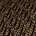 Câble décoratif textile tressé à mètres homologué lin brun