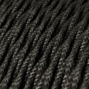 Câble décoratif textile tressé à mètres homologué lin anthracite