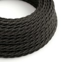 Câble décoratif textile tressé à mètres homologué lin anthracite