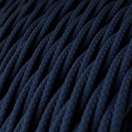 Câble textile torsadé 2x0.75mm² couleur bleu