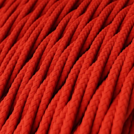 Câble textile torsadé 2x0.75mm² rouge finition soie
