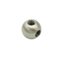 Sphère métallique en acier mat avec trois sorties et un diamètre de 20 mm.