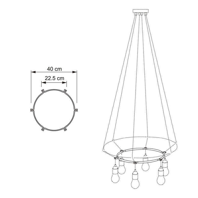 Cadre circulaire pour créer des suspensions lumineuses