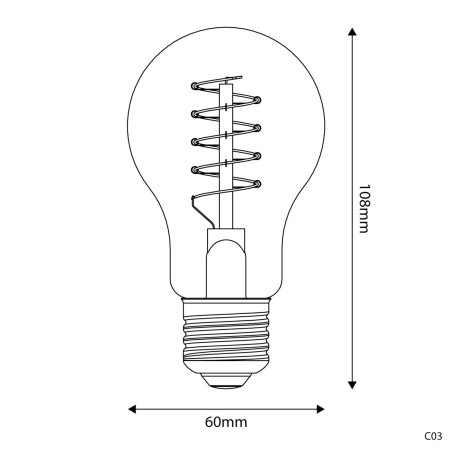 Ampoule à filament LED A60 4W E27 dimmable