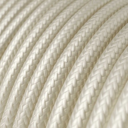 Câble décoratif textile à mètres homologué couleur ivoire