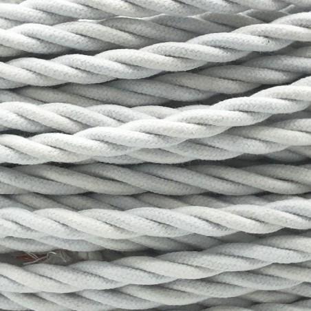 Câble textile torsadé à mètres section blanc
