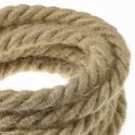 Câble tressé décoratif de style rustique type sac, épaisseur de 16 mm.
