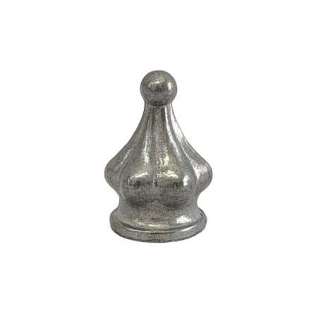Butée finale de type arlequin décorative en zamac, hauteur de 21 mm