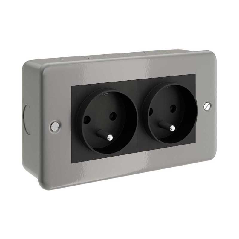 Boîte Prise étanche Extérieur Noir – Pour 2 Prises – Protection Pluie, Poussière – Montage Facile – Polypropylène Robuste – Idéal Jardin, Garage, Terrasse - 3