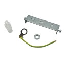 Kit soporte metal acero mate de 160mm diámetro y 1 salida