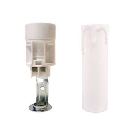 Douille type bougie blanche effet cire | Accessoires Pour Lampes
