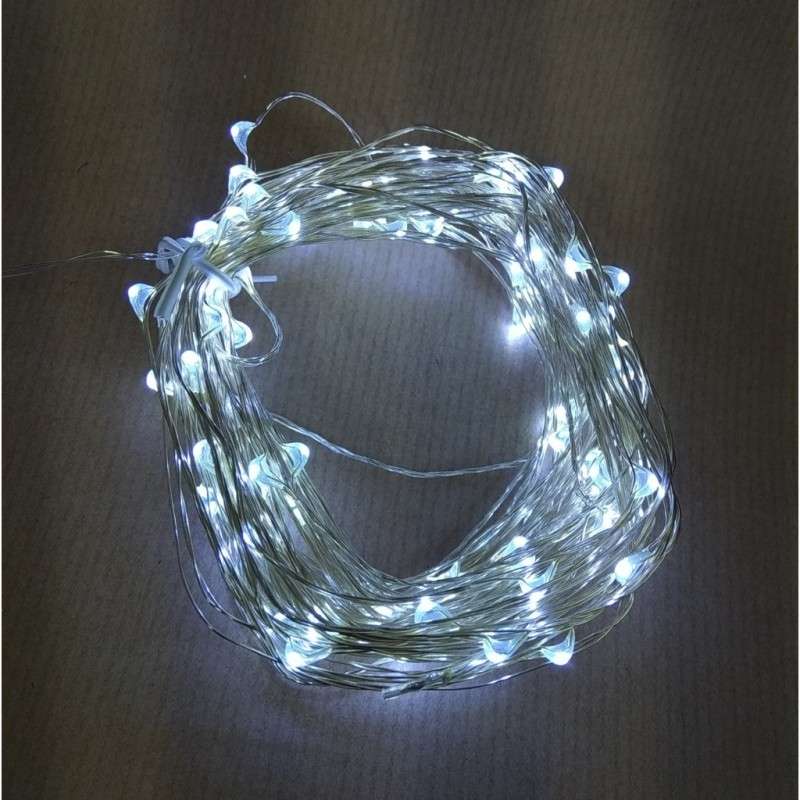 Guirlande lumineuse de 50 LED en forme de grain de riz à piles