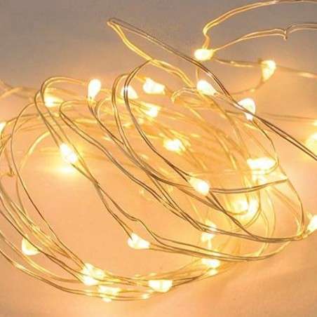 Guirlande lumineuse à pile 50 LED grain de riz lumière