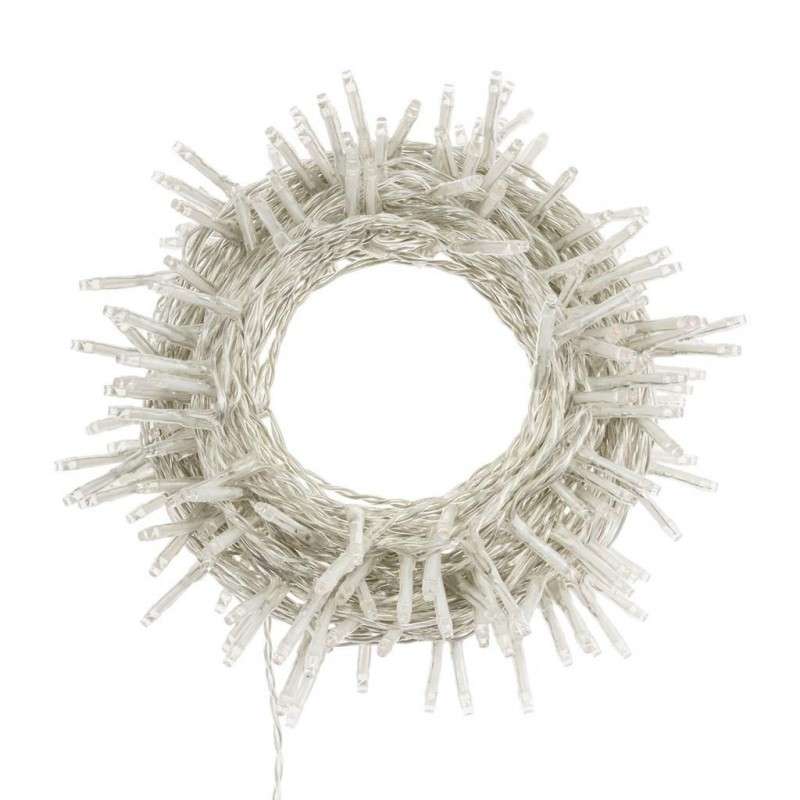 Guirlande lumineuse de 100 LED chaudes en cascade de 6,5 mètres, lumière fixe, câble transparent.