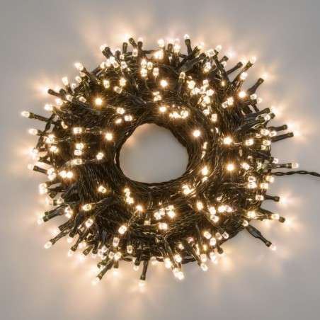 100 LED chaudes fixe connectable 6,5 mts câble vert