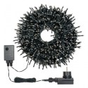 1000 LED lumière chaude 20 m programmable câble noir extérieur