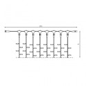Rideau de 925 LEDs chauds, câble transparent extensible 200x300