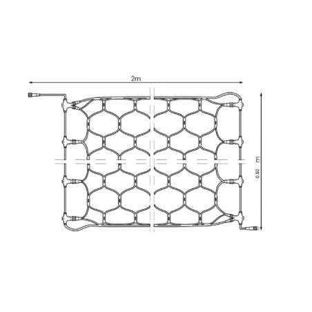 Réseau de 100 LEDs lumière froide, câble vert, programmable 200x50