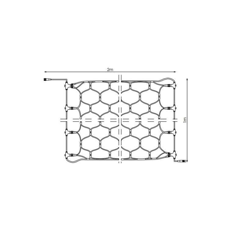 200 LED rouges, lumière chaude, câble blanc, utilisation extérieure, 200x100.