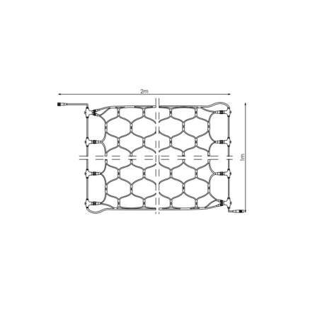 200 LED rouges, lumière chaude, câble blanc, utilisation extérieure, 200x100.