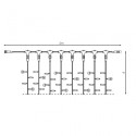 Rideau lumineux 1200 LED chaud IP44 interconnectable câble noir 200x600