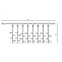 Rideau de 256 LED froid IP44 programmable, câble noir 200x200