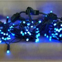 Rideau 500 LED bleues IP44 programmables, câble noir 200x200