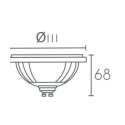 Ampoule LED AR111 15W GU10 3000K 1200 lm ouverture 38º