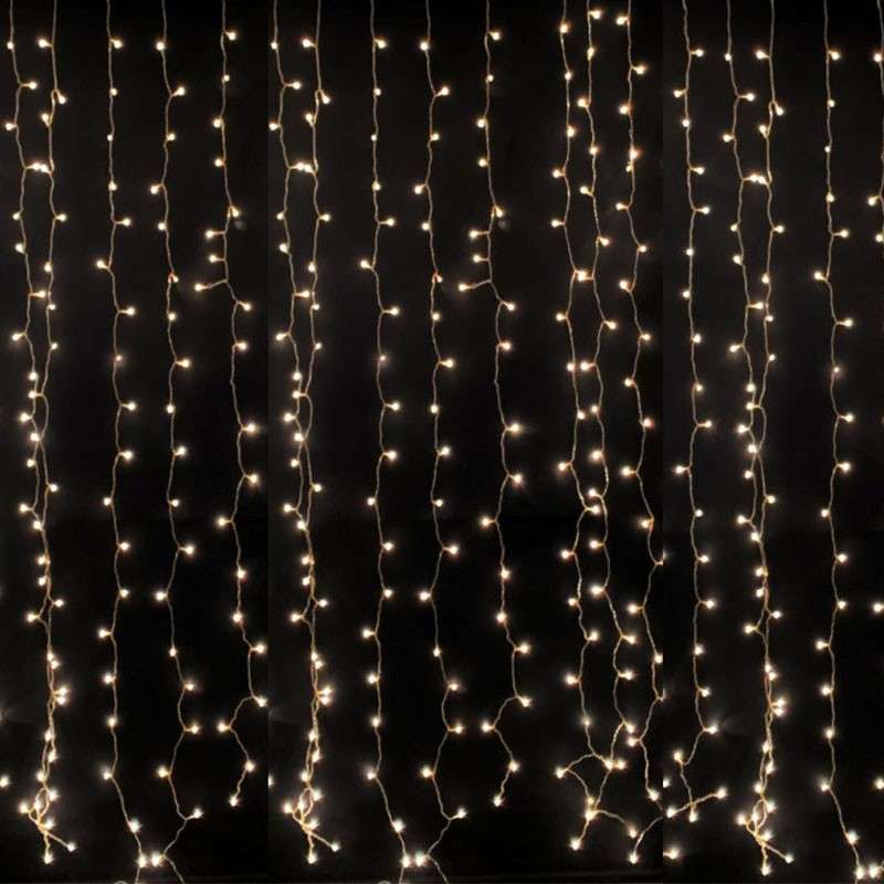 Rideau de 504 ampoules à incandescence avec transparent 200x200