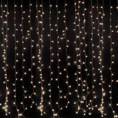 Rideau de 504 ampoules à incandescence avec transparent 200x200