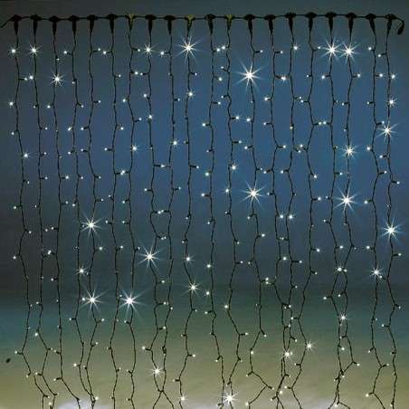 Guirlande lumineuse de 256 LED chauds, extensible, câble vert, 160x150 cm