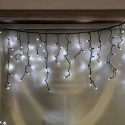 Rideau de 100 LED blanc froid IP44, extensible, câble noir 200x70