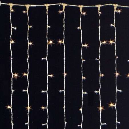 Rideau de 256 LED froids clignotants IP44 blanc froid 200x150