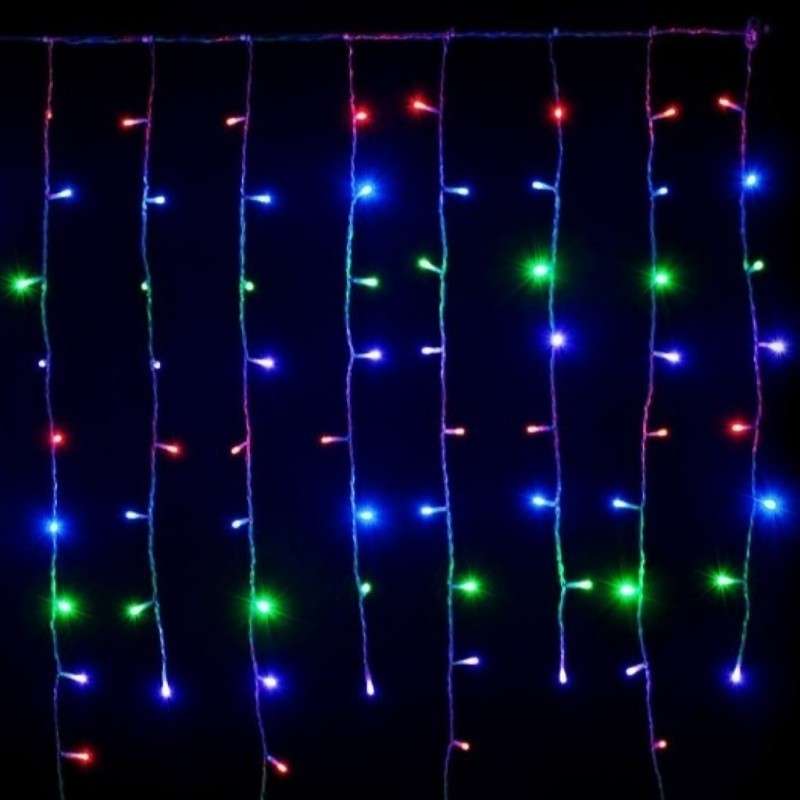 Rideau 256 LED RGB programmable, câble vert, 160x150