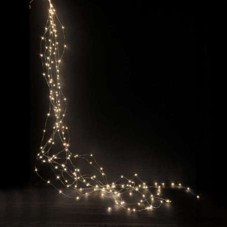 Cascade de 500 LEDs fixes pour l'extérieur, lumière chaude et longueur de 260 cm.