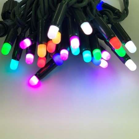 Guirlande 100 LED RVB 10m programmable avec connecteur vert