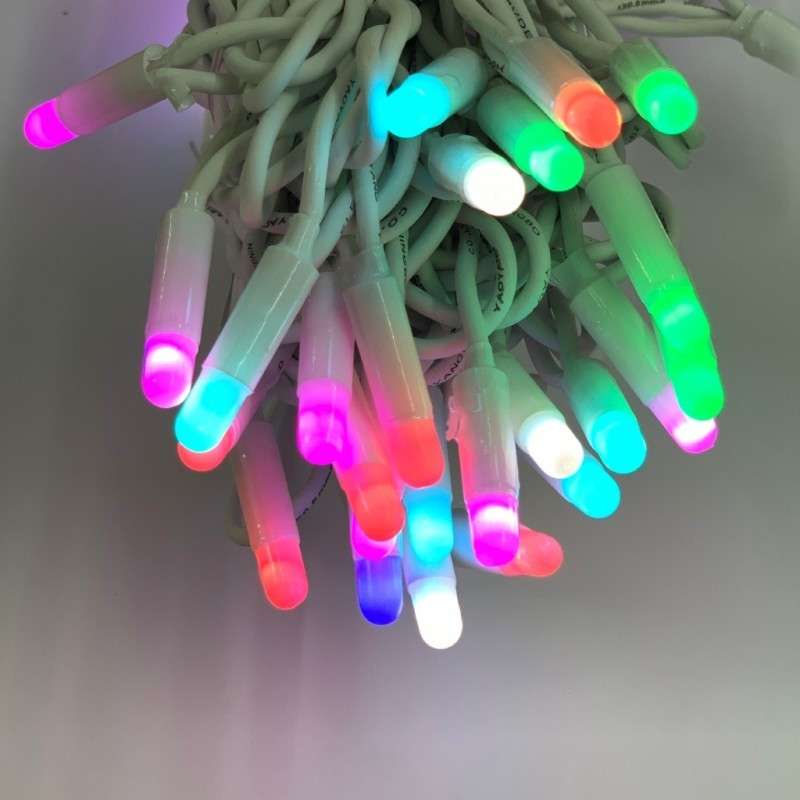 Guirlande 100 LED RGB 10 mts c/blanc et connectable