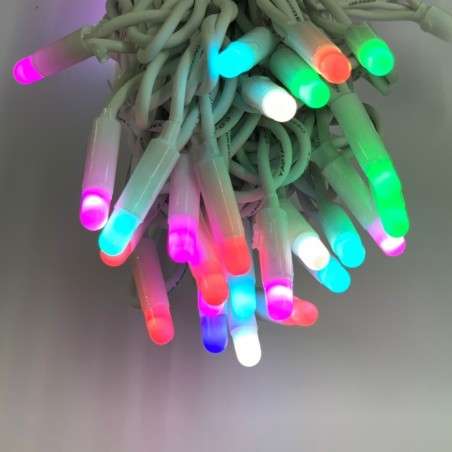 Guirlande 100 LED RGB 10 mts c/blanc et connectable