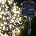 Guirlande solaire de 560 LED froids, programmable, 10 mètres, pour usage extérieur.