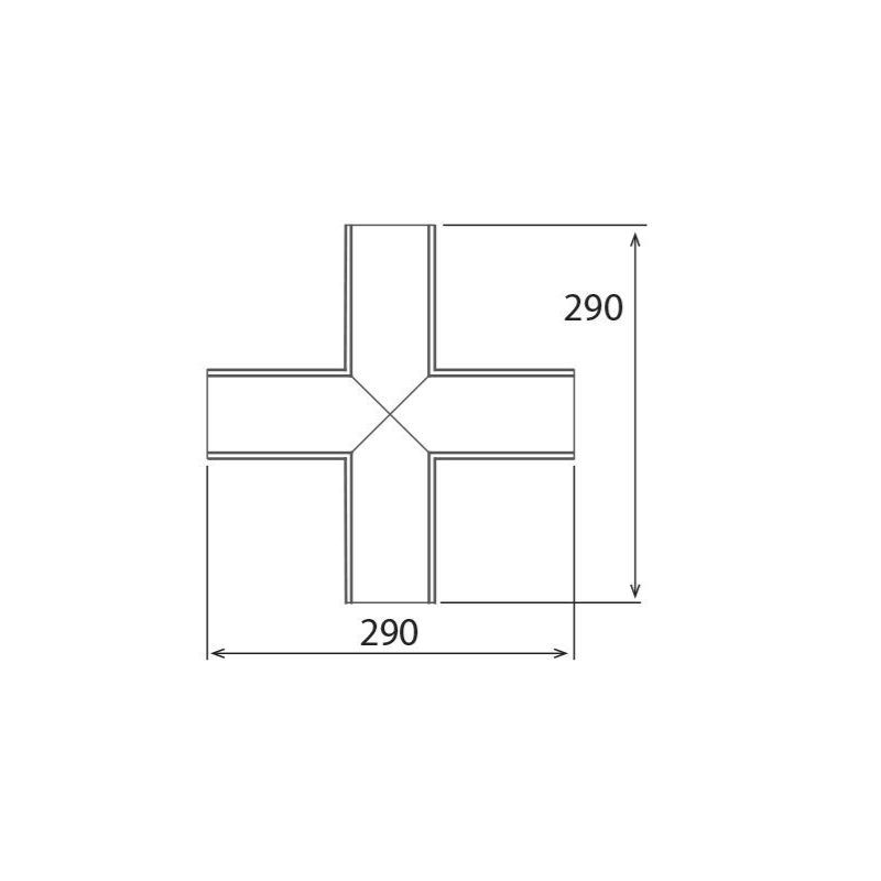 Module en croix encastrable profilé 65 mm largeur LED intégrée connectable