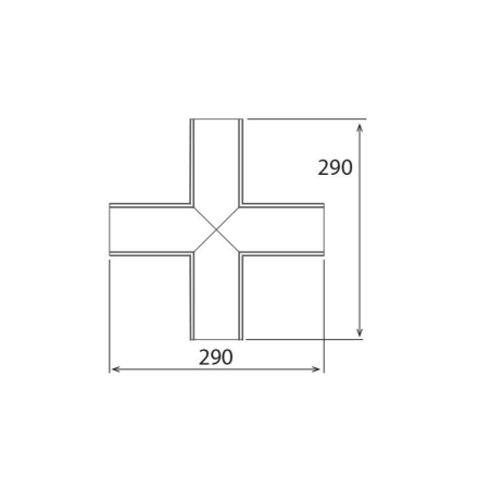 Module en croix encastrable profilé 65 mm largeur LED intégrée connectable