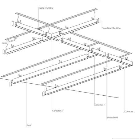 Module encastrable 50 mm largeur avec LED intégrée connectable
