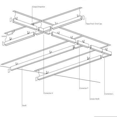Module encastrable profilé 50 mm avec LED intégrée