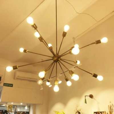 Boule en laiton pour enfilages de lampes 100mm avec 24 + 2 sorties.
