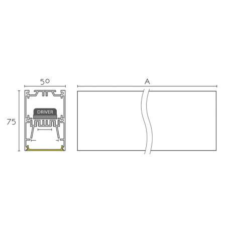 Module surface 50mm largeur avec LED intégrée connectable